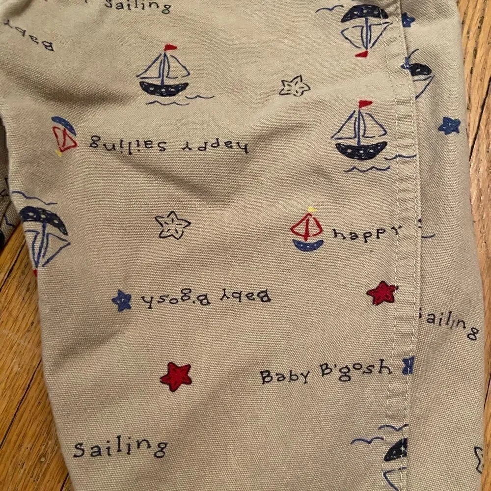 Vintage Osh Kosh B’Gosh Baby B’Gosh khaki/tan sailing/boating overalls